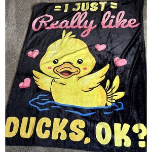 Super Cute Super Soft I Just Really Like Ducks 48" x 60" Jeep Throw Blanket